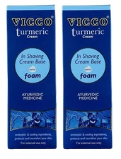Vicco Ayurveda Turmeric Shaving Cream with Foam Base | 70 Gram Each Pack of 2