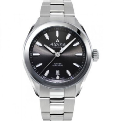 ALPINA AL240GS4E6B Grey Dial Stainless Steel Date Silver Tone Men's Watch