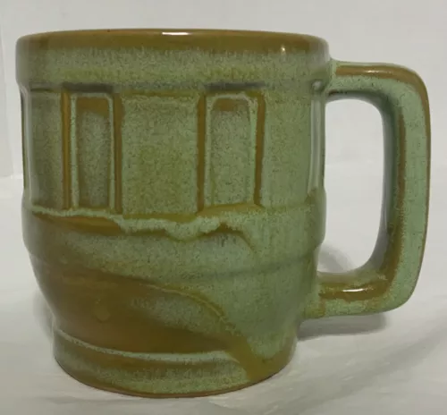 Vintage Frankoma Pottery Green Mug