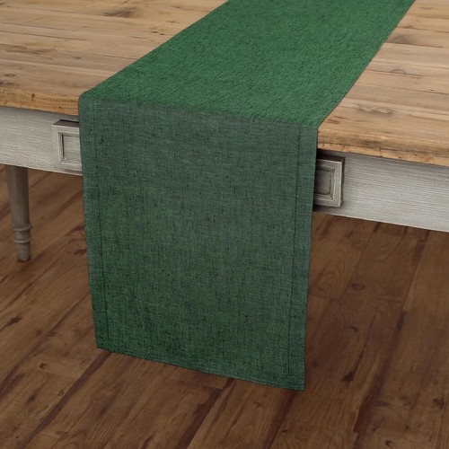 Solino Home 100% Pure Linen Tischläufer | Athena Forest Green Neu! 14”x60”