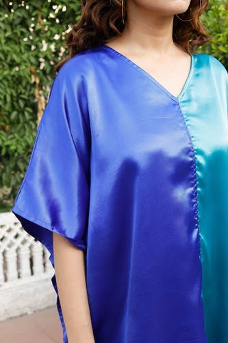 Women Satin Silk Short Kaftan Boho Summer Beach Sundress Plus Size Tunic Top - Picture 94 of 143