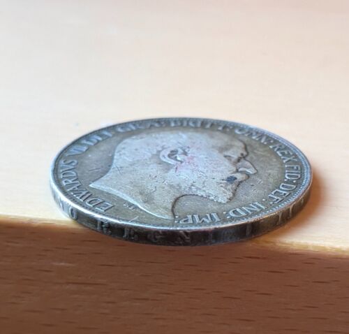 1902 King Edward VII Crown C Solid Silver Antique Coin 0.925 Sterling Man Utd UK - Bild 3 von 12