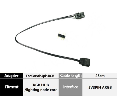 A-RGB Adapterkabel für Corsair RGB Lüfter auf Aura/Mystic Light (Mainboard) - Bild 2 von 6