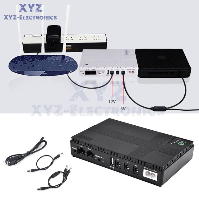 Mini Portable UPS 5V/9V/12V Uninterruptible Power Supply Battery Backup 10400mAh Mini Portable UPS 5V/9V/12V Uninterruptible Power Supply Battery Backup 10400mAh