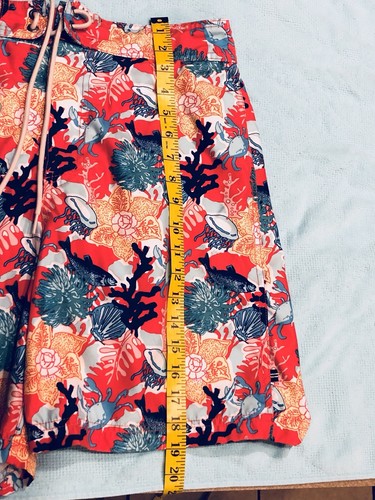 Bañador Nautica para hombre talla mediana azul, rojo, naranja coral océano estampado de peces - Imagen 5 de 5