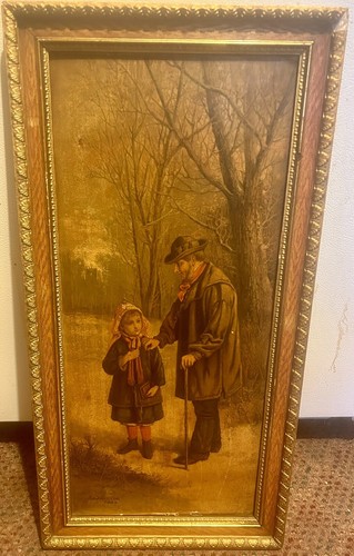 George Augustus Freezor (British 1861-1879) Man & Child Framed Art - Picture 1 of 5