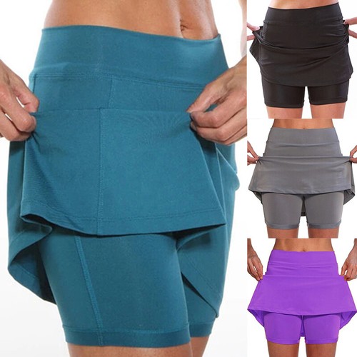 Fashion Womens Athletic Tennis Golf Skirt Shorts Ladies Running Workout Skort x1 - Picture 2 of 16