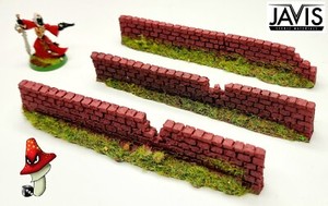 Javis PW3LTREDDAM 9 x 134mm 00 Gauge Light Red Damaged Garden Walling Cast Resin