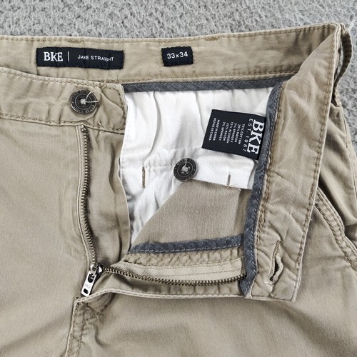 BKE Pants Mens 33x34 Beige Jake Straight Mid-Rise Stretch Pockets Chino FPC6108L - Picture 6 of 20