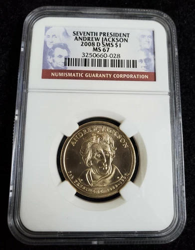 2008 D NGC SMS MS67 $1 President Andrew Jackson- 7th President 