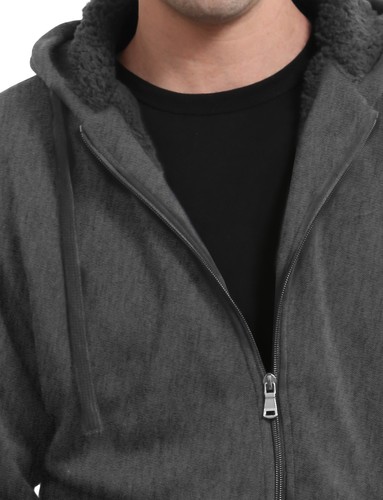NE PEOPLE Herren solide leichte Langarm Wolle gefüttert Reißverschluss Hoodie Jacke NEMJ21 - Bild 16 von 33