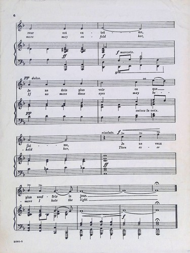 Partituras de Bois Epais Air From Amadis High Voice letras inglesas francesas Lully - Imagen 4 de 4
