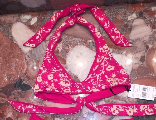 Robin Piccone Flora Reversible Rosa Bikini Traje de Baño Top Para Mujer S Nuevo Con Etiquetas - Imagen 5 de 6