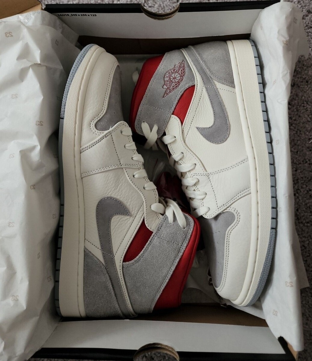 Sneakersnstuff x Nike Air Jordan 1 Mid SNS 10 Wolf Grey Gym Red White  CT3443-100