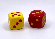 Catan Set of 2 Game Dice - Replacement Red and Yellow New Unused