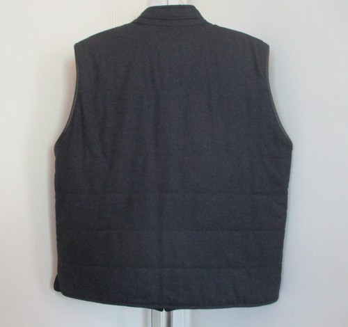 CORNELIANI ID WOOL REVERSIBLE NAVY QUILTED LEATHER TRIM POCKETS VEST, 56 (EU) - Picture 4 of 11