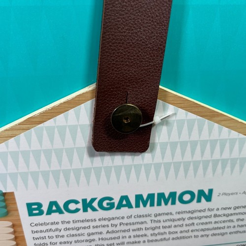 Pressman Designer Classics Backgammon Game Teal White Brown Wood New Old Stock - Picture 4 of 6