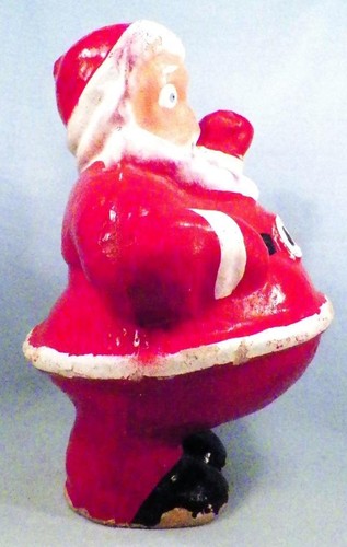 Santa Claus Candy Container Christmas Decoration Pressed Cardboard Vintage #1 - Picture 4 of 8