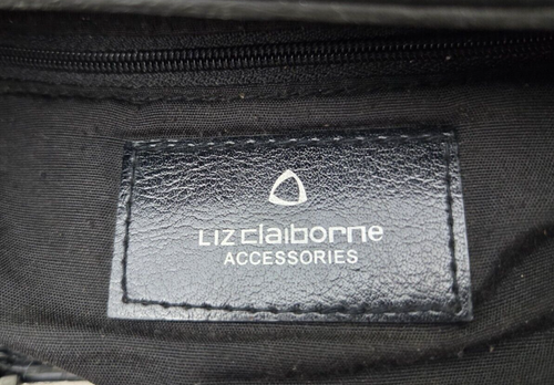 Liz Claiborne Faux Snake Skin Black Satchel Hand Bag Shoulder Purse - Picture 6 of 13