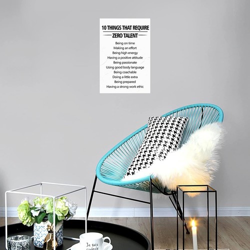 Require Zero Talent Motivational Canvas Poster Art Modern Decoration Gift - Picture 8 of 13