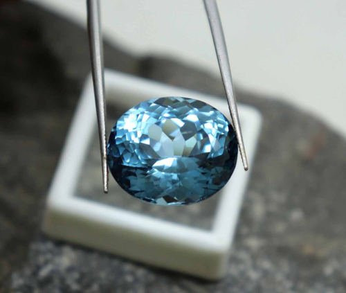 Certified Light Blue Aquamarine Loose Oval Cut 10CT Mined Aquamarine Ring Size - Picture 4 of 8