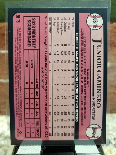 2024 Topps Update Series - 1989 Topps Baseball #89US-16 Junior Caminero (RC) - Picture 2 of 2