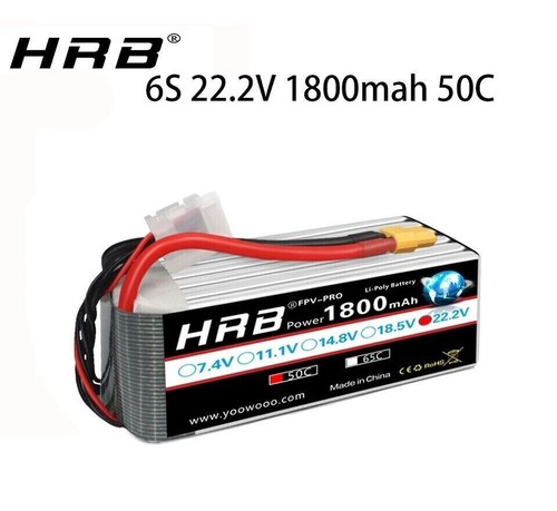 HRB 1800mah 6S 22.2V 50C Helicopter Lipo Battery For ALZRC R42 500 RC helicopter