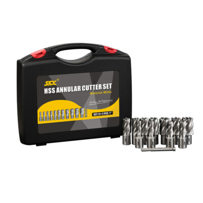 US 11pc Set Annular Cutter 3/4'' Weldon Shank 9/16 11/16 3/4'' Magnetic Drill Bit