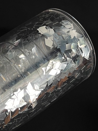 Vintage Tervis Tumblers Cups 16 oz Silver Confetti Glitter Flakes - Set of 2 - Picture 16 of 24
