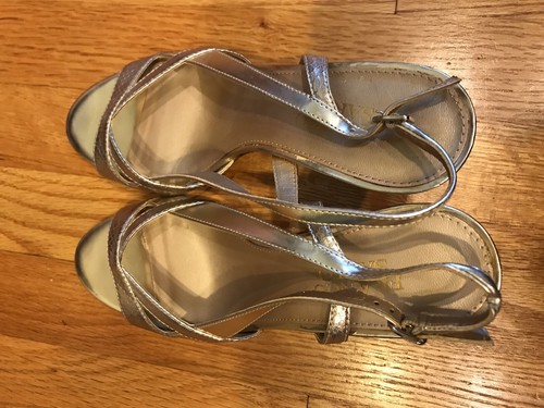Franco Sarto Gold Leder Heels Riemchen Slingback Pumps 8 - Bild 3 von 8
