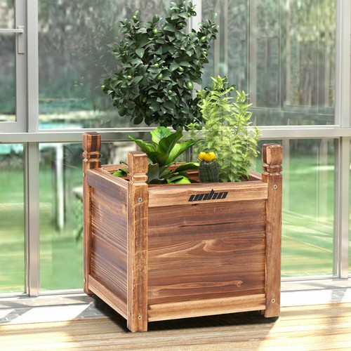 Large Wood Planter Box Raised Vegetable Flower Grow Bed Outdoor Garden Patio - Picture 18 of 20