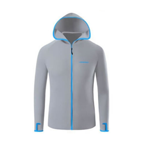 UPF50+ Mens Outdoor Fishing Hoodie Sun Block Skin Protection Long Sleeve T-Shirt - Picture 48 of 52