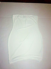 Pretty Little Things strapless slinky bodycon dress off white Sz 12