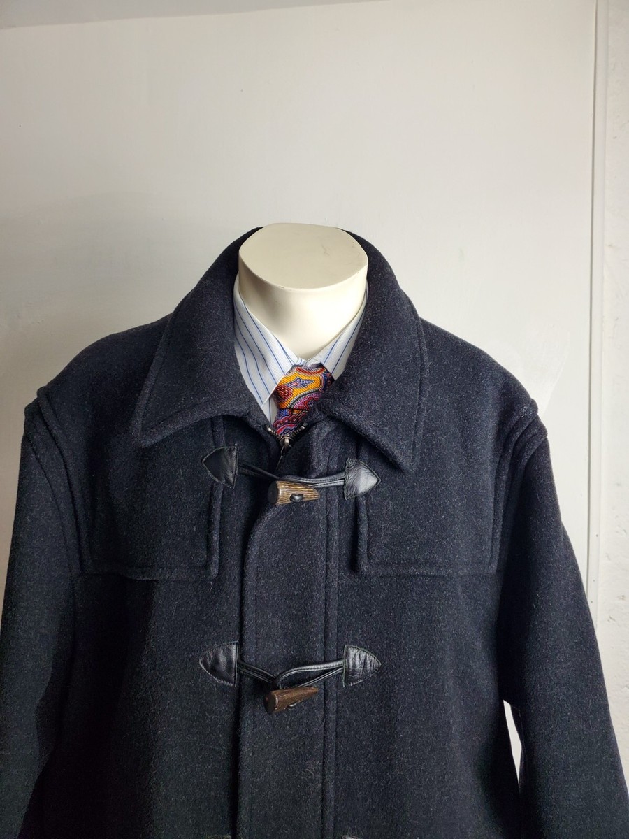Brooks Brothers 346 Duffle Coat Mens Black Large L Wool