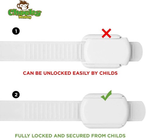 CHEEKY MONKEY 10er Pack Kindersicherungsgurt | Schranktürschlösser für Kinder | Ba - Bild 8 von 8