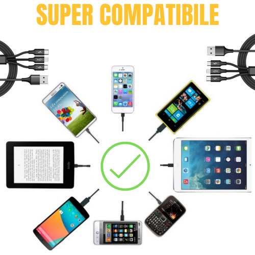 3 in 1 3A Fast USB Charging Cable 4ft Universal Multi-Function Charger Cord LOT - Picture 6 of 16