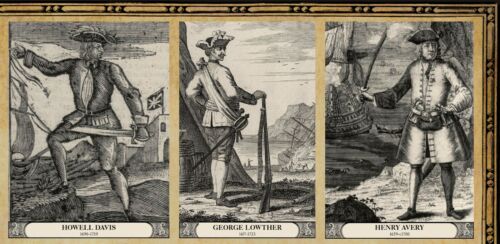 PIRATE MAP POSTER Vintage Art, flags, ships, treasure, women, history, Caribbean - Picture 5 of 9