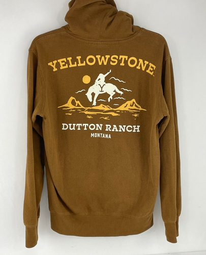 Yellowstone Dutton Ranch Grafik braun Hoodie Sweatshirt Größe Small - Bild 2 von 11