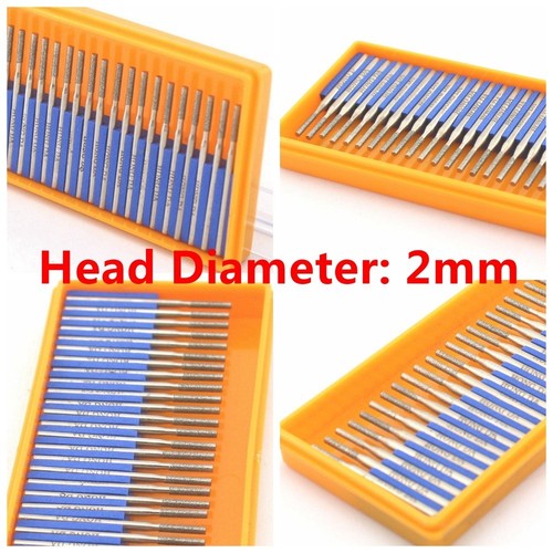 30Pcs Diamond Rotary Burrs 1-3.5mm CYLINDRICAL Grinding Drill Bits 1/8" Shank - Picture 5 of 12