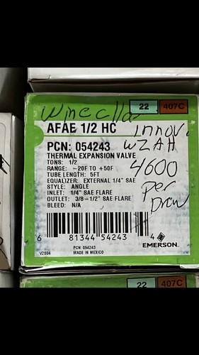 Emerson AFAE 1/2 HC Expansion Valve  AFAE1/2HC  New In Box.  Same Day Shipping - Picture 1 of 2