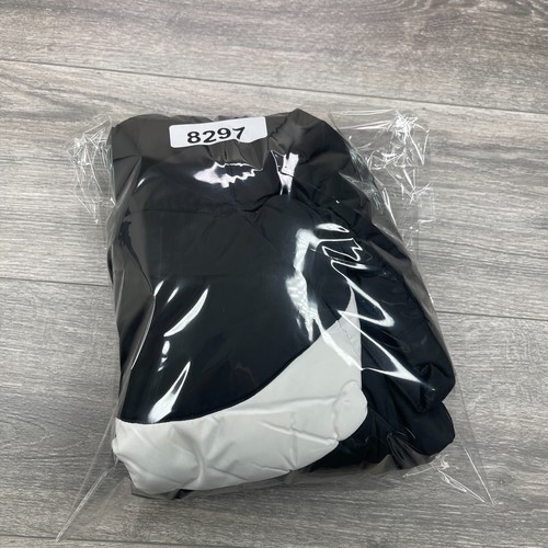 Nike Puffer Jacket Youth 7 Black White Quilted Swoosh Fleece Lined Full Zip Cozy - Picture 14 of 14