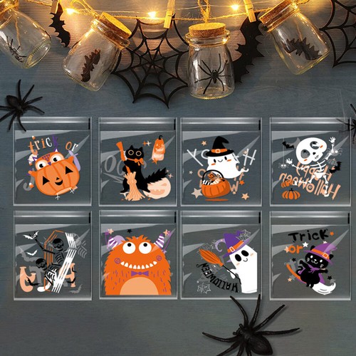 Juego de 50 bolsas de dulces galletas estampadas de truco o trato de Halloween - Imagen 9 de 21