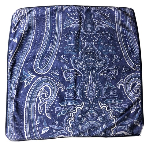 Pair Lauren Ralph Lauren Putney Paisley Blue Square Pillow Covers Corded - Picture 8 of 12