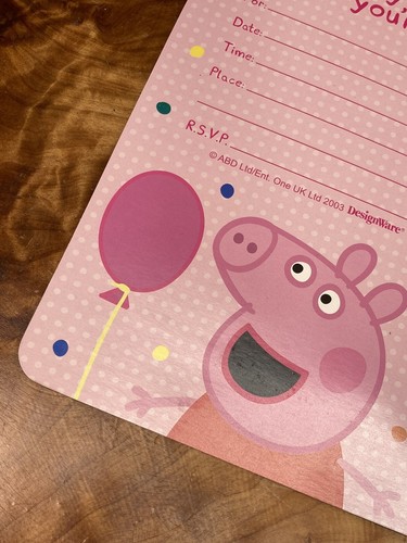 Peppa Pig Invitaciones de Cumpleaños Brillo Pom Pom 8ct con Sobres Amarillos Lote de 2 - Imagen 11 de 15