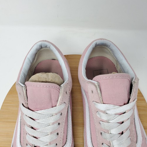 Vans Old Skool Womens 6 Shoes Pink Canvas Suede Sneakers Lace Up Low Skate - Picture 5 of 11
