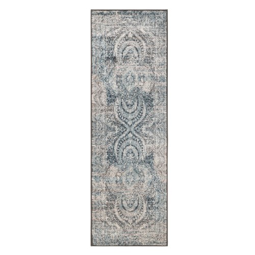 Salford Abstract Medallion Vintage Plush Polypropylene Indoor Area Rug or Runner - Picture 9 of 17
