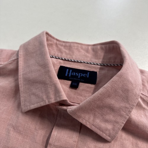 Haspel Mens Linen blend Button shirt XXL Pink Excellent mens shirt - Bild 6 von 14