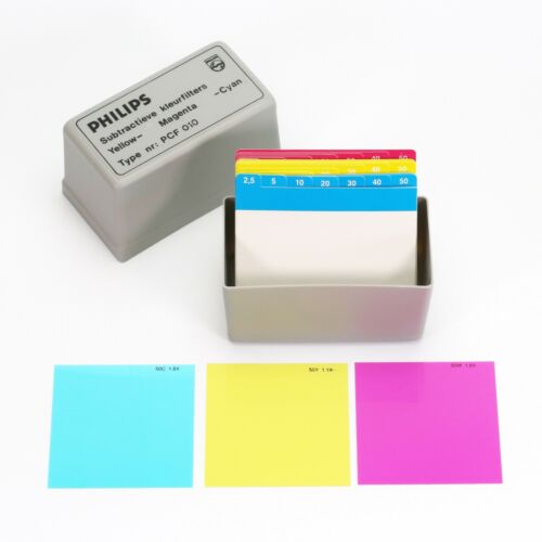 Philips PCF 010 Subtractive Color Correction Filter Kit Darkroom Complete w/ Box - Foto 1 di 5