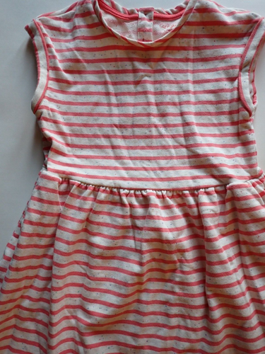 Girls Dress Cat & Jack Size Large 10-12 Short Sleeve Casual Striped Dress - Picture 2 of 20