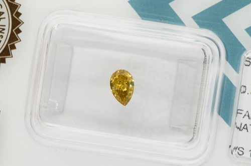 Pear Shape Diamond Fancy Yellowish Brown Loose 0.37 Carat VS1 IGI Certificate - Picture 4 of 6